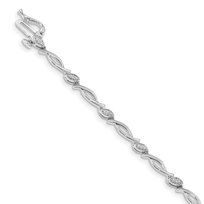 Complete 1/8 carat Diamond Fancy Link Bracelet - WBC