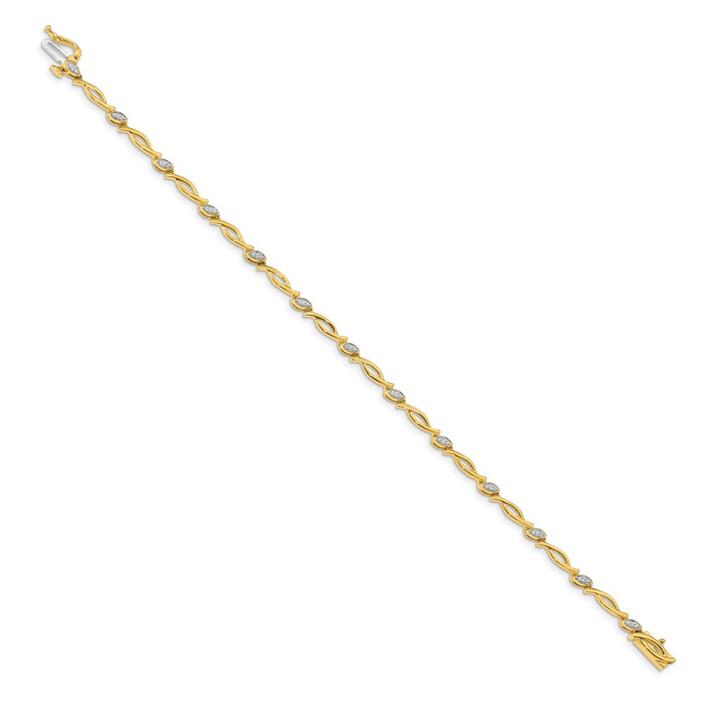 Complete 1/8 carat Diamond Fancy Link Bracelet - WBC