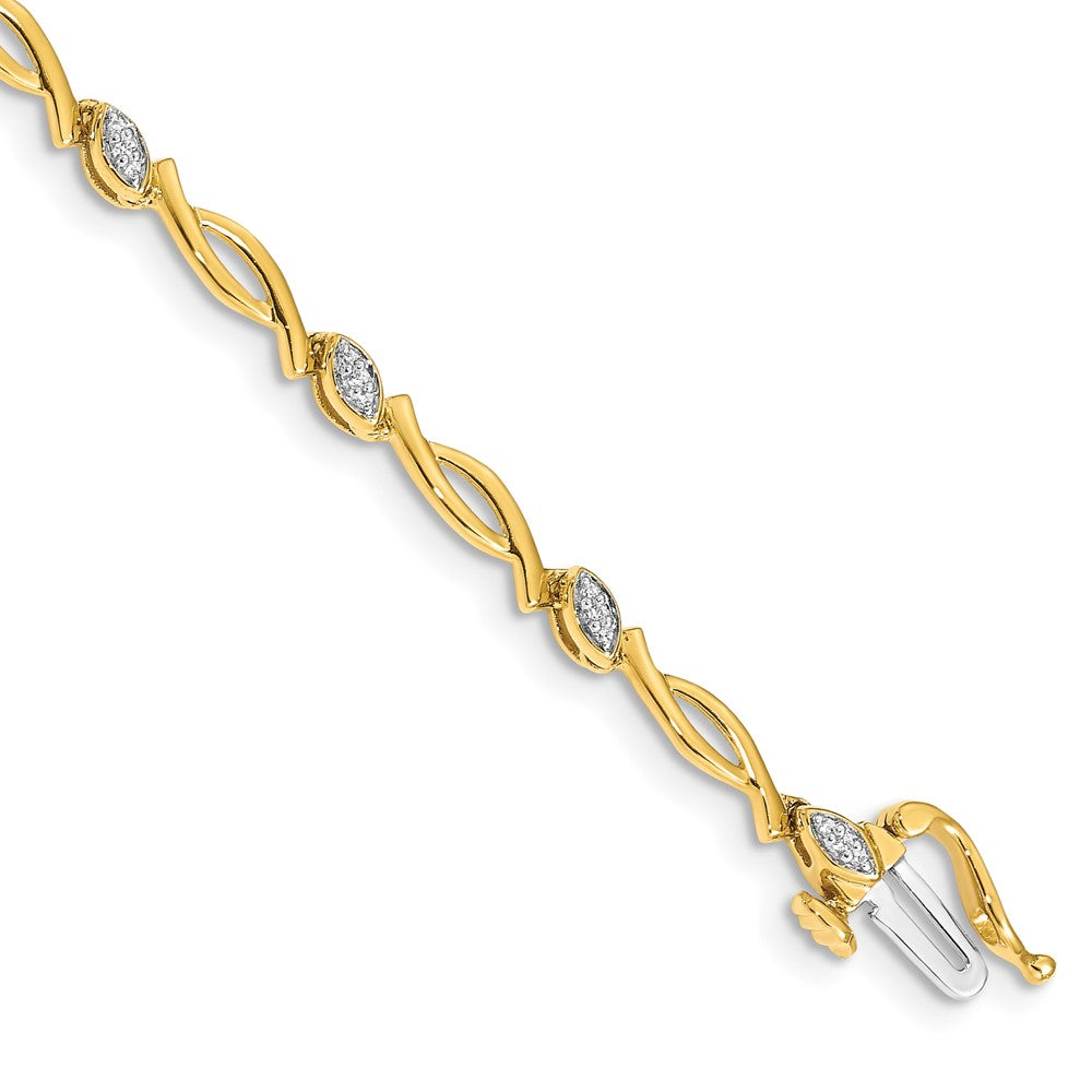 Complete 1/8 carat Diamond Fancy Link Bracelet - WBC