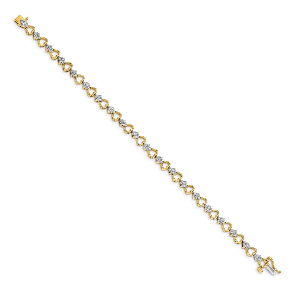 Complete 1.08 carat Diamond Heart Link Bracelet - WBC