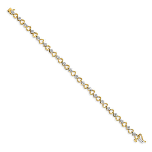 Complete 1.08 carat Diamond Heart Link Bracelet - WBC