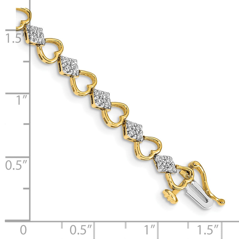 Complete 1.08 carat Diamond Heart Link Bracelet - WBC