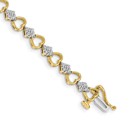 Complete 1.08 carat Diamond Heart Link Bracelet - WBC