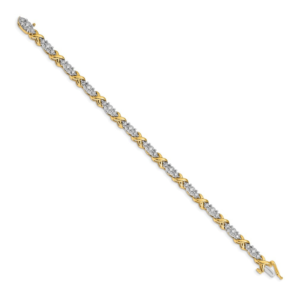 Two-tone Complete 1/2 carat Diamond X-design Bracelet - WBC