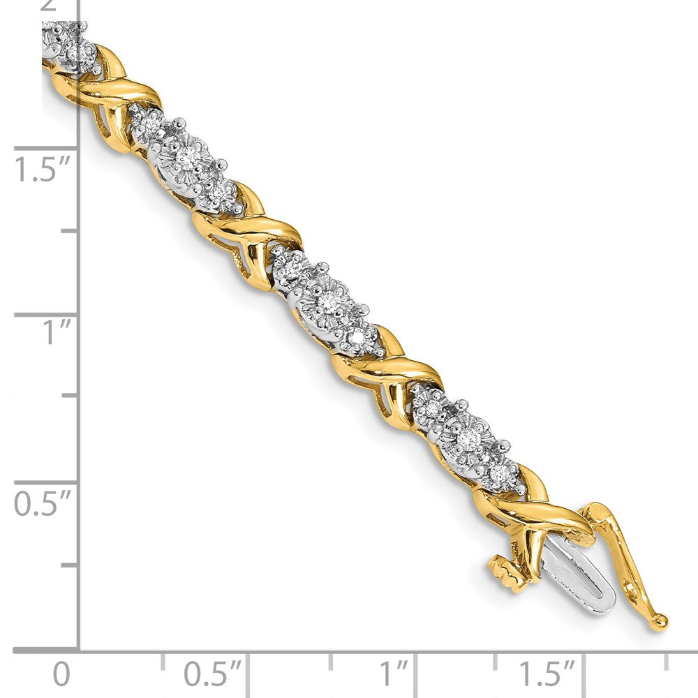 Two-tone Complete 1/2 carat Diamond X-design Bracelet - WBC
