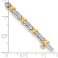 Two-tone Polished Complete 1 carat Diamond X-design 6.5in Bracelet - WBC