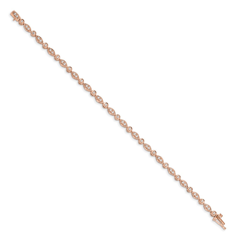 Complete 3/4 carat Diamond Round and Oval Link Bracelet - WBC