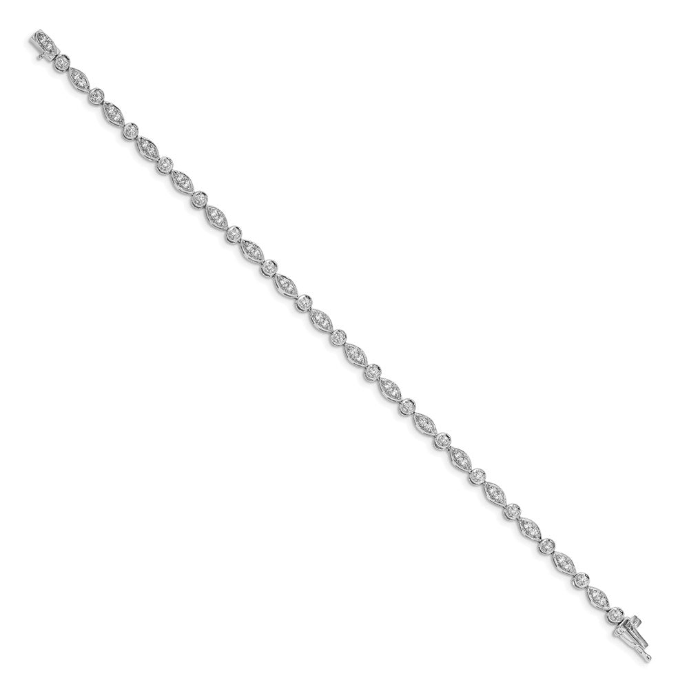 Complete 3/4 carat Diamond Round and Oval Link Bracelet - WBC