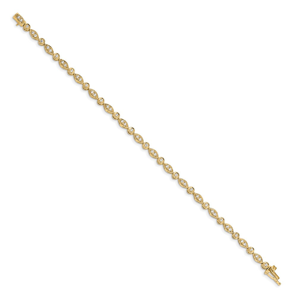 Complete 3/4 carat Diamond Round and Oval Link Bracelet - WBC