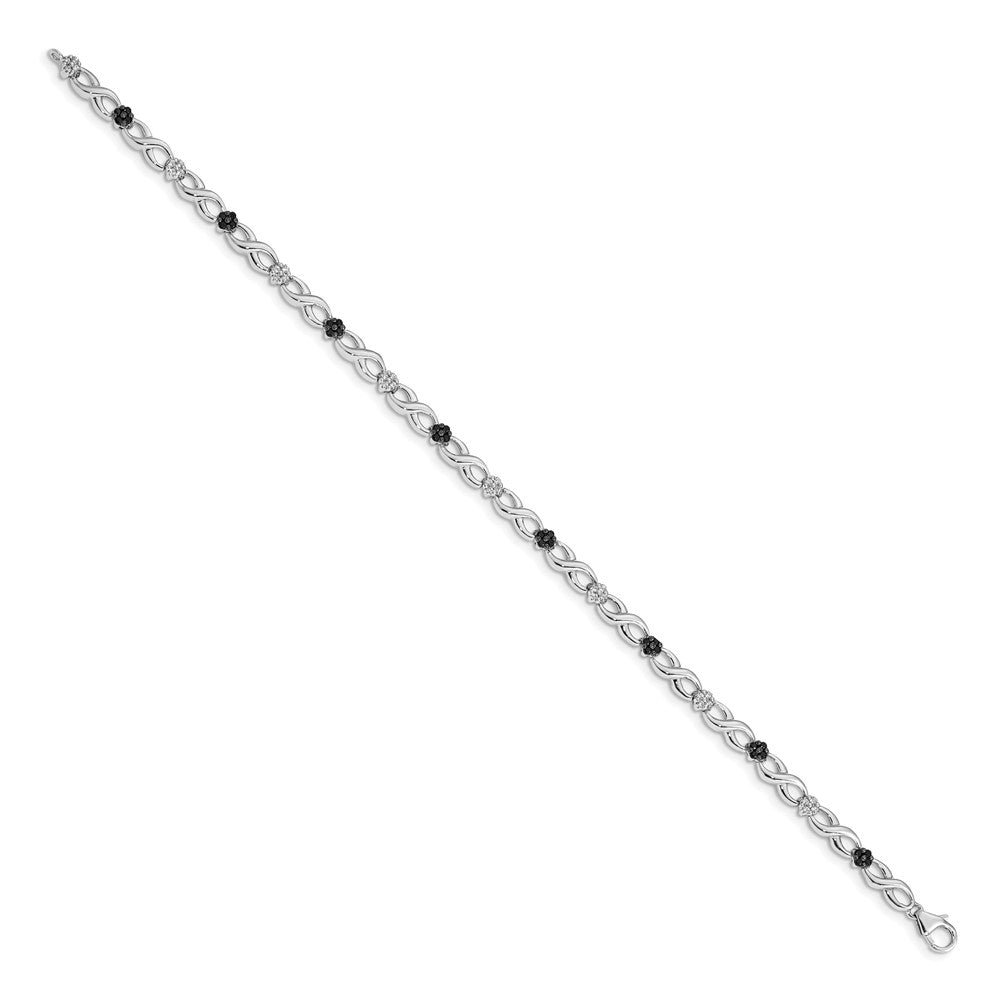 Complete 1/2 carat and Black Diamond Flower Infinity Bracelet - WBC