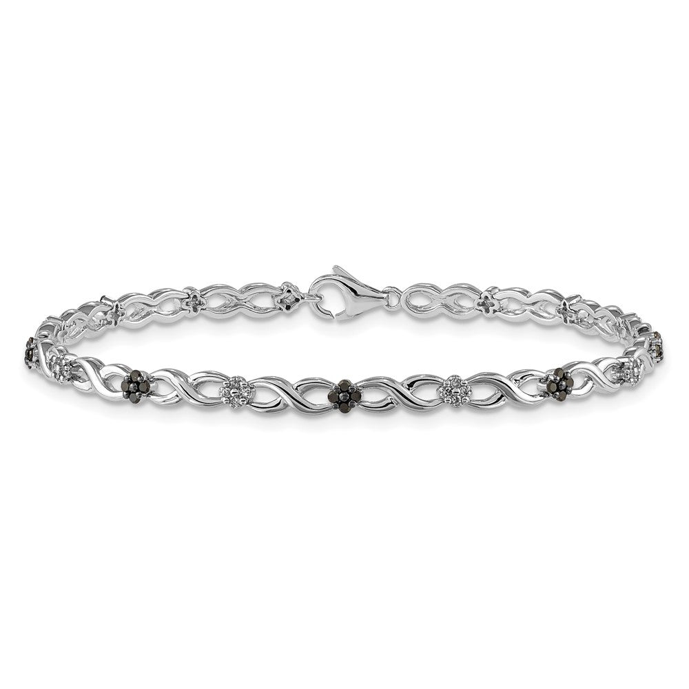 Complete 1/2 carat and Black Diamond Flower Infinity Bracelet - WBC