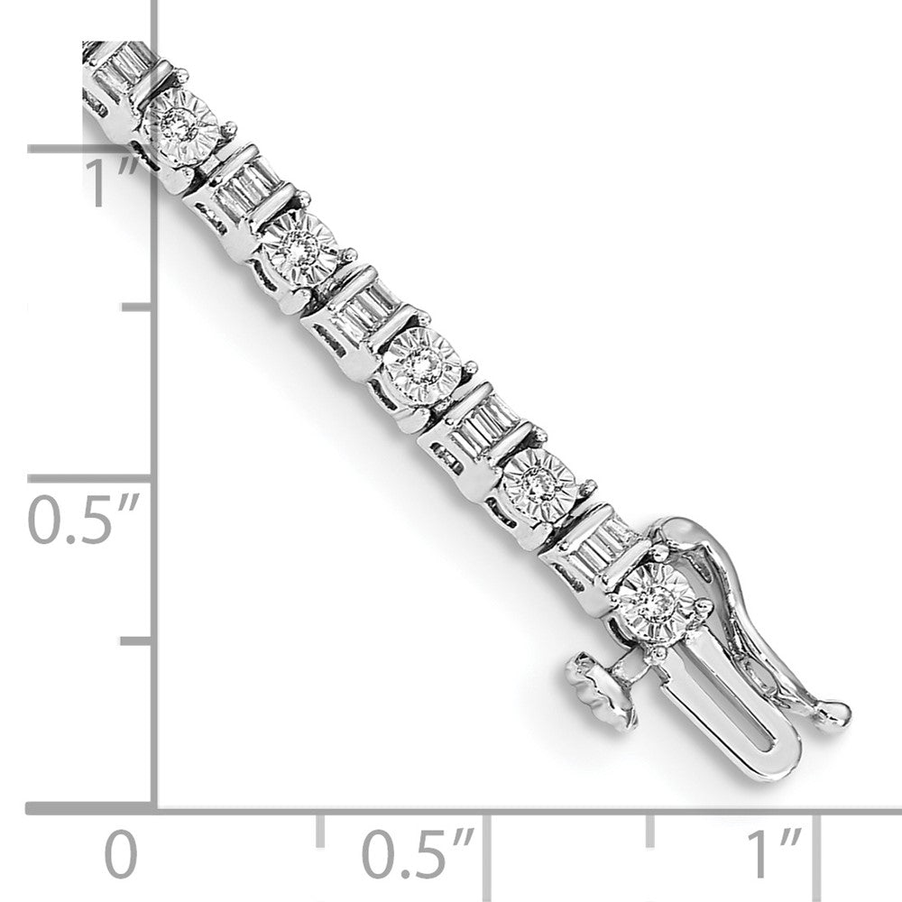 Complete 1 carat Round and Baguette Diamond Tennis Bracelet - WBC
