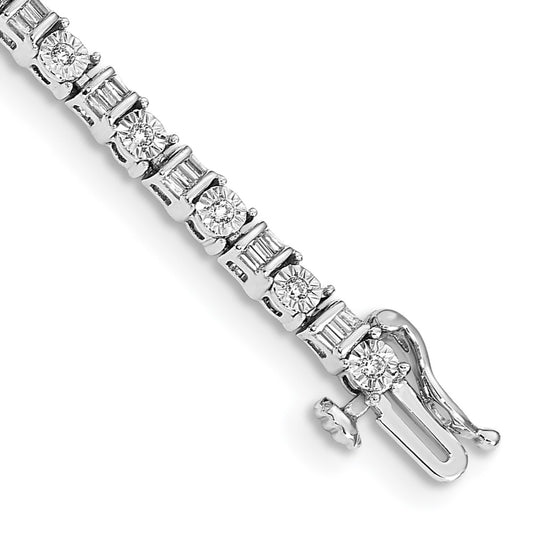 Complete 1 carat Round and Baguette Diamond Tennis Bracelet - WBC