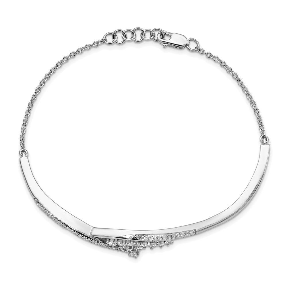 Fancy Florina Complete 1/2 carat Diamond Half-Bangle Bracelet with Extender - WBC