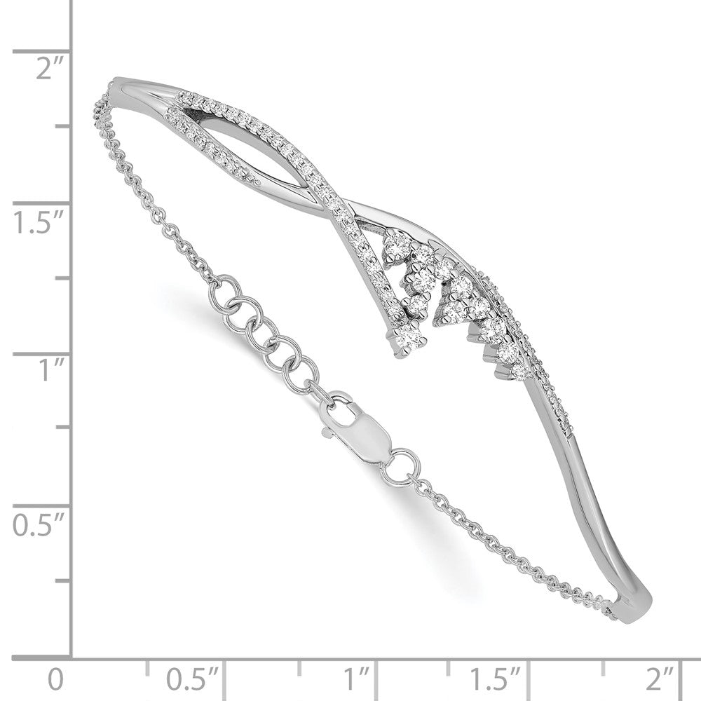 Fancy Florina Complete 1/2 carat Diamond Half-Bangle Bracelet with Extender - WBC