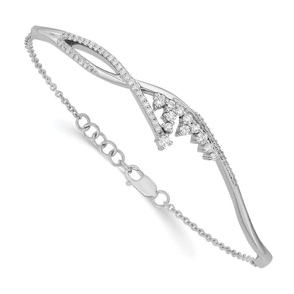 Fancy Florina Complete 1/2 carat Diamond Half-Bangle Bracelet with Extender - WBC