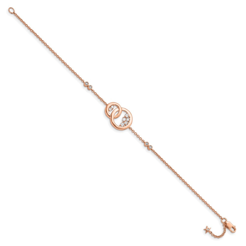 Complete 1/3 carat Diamond Double Circle with Star Dangle Bracelet - WBC