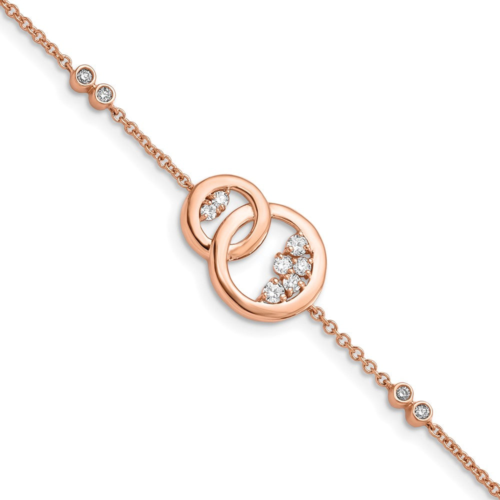 Complete 1/3 carat Diamond Double Circle with Star Dangle Bracelet - WBC