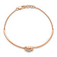 Polished Complete 1/8 carat Diamond Love Knot Half-Bangle Bracelet with Extender - WBC