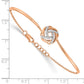 Polished Complete 1/8 carat Diamond Love Knot Half-Bangle Bracelet with Extender - WBC