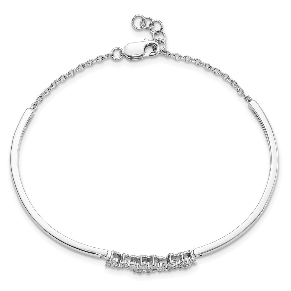 Complete 1/2 carat Diamond Half-Bangle Bracelet with Extender - WBC