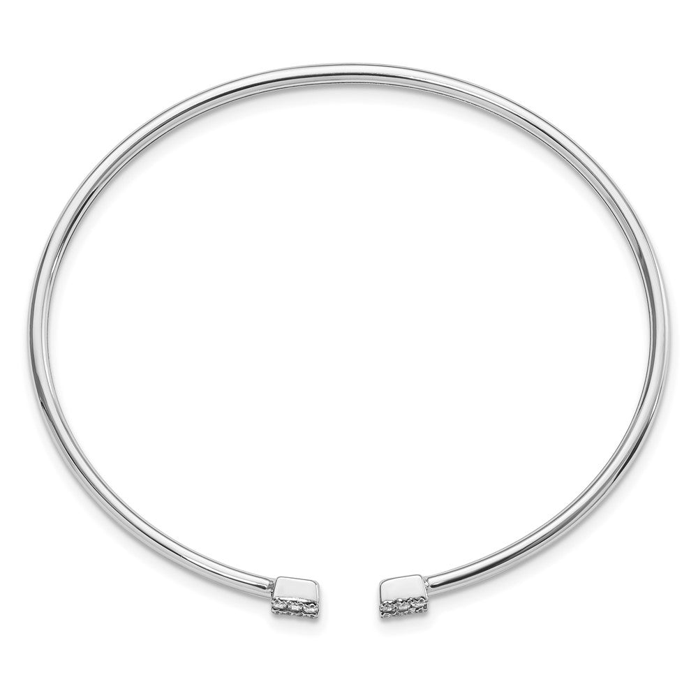 Complete 1/4 carat Diamond Square Flexible Cuff Bangle Bracelet - WBC