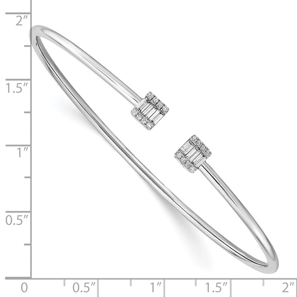 Complete 1/4 carat Diamond Square Flexible Cuff Bangle Bracelet - WBC