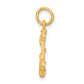 3-D Satin Diamond-cut Anchor with Rope Charm - WBC