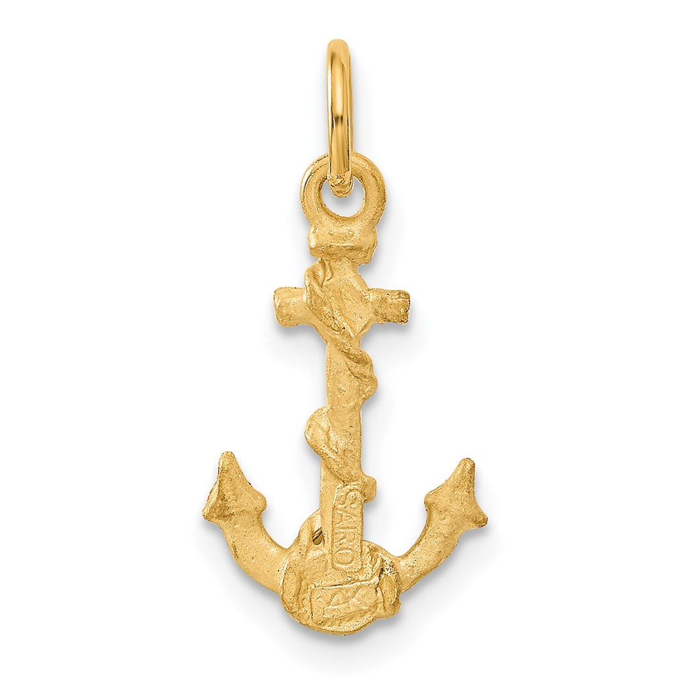 3-D Satin Diamond-cut Anchor with Rope Charm - WBC