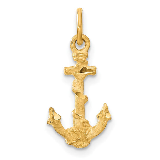 3-D Satin Diamond-cut Anchor with Rope Charm - WBC