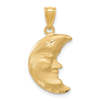 Satin Diamond-cut Moon Charm - WBC