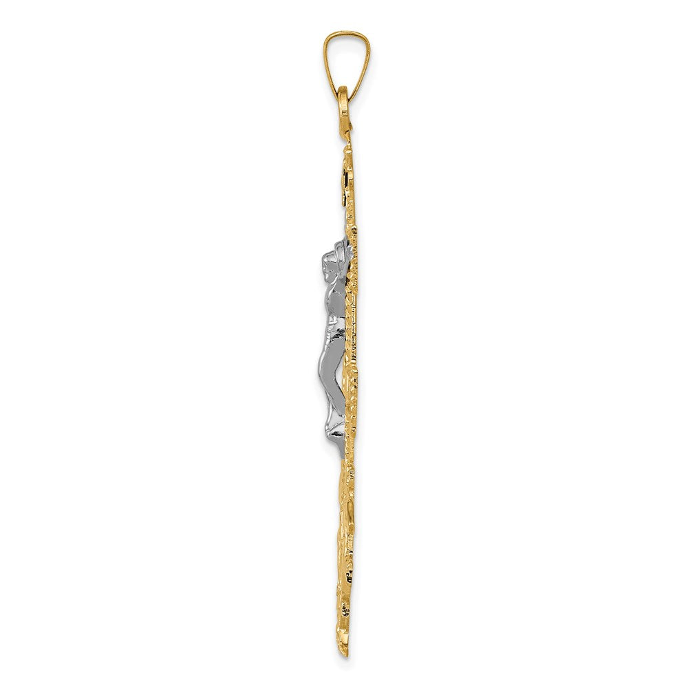 Two-tone Cara Vaca Crucifix Pendant - WBC