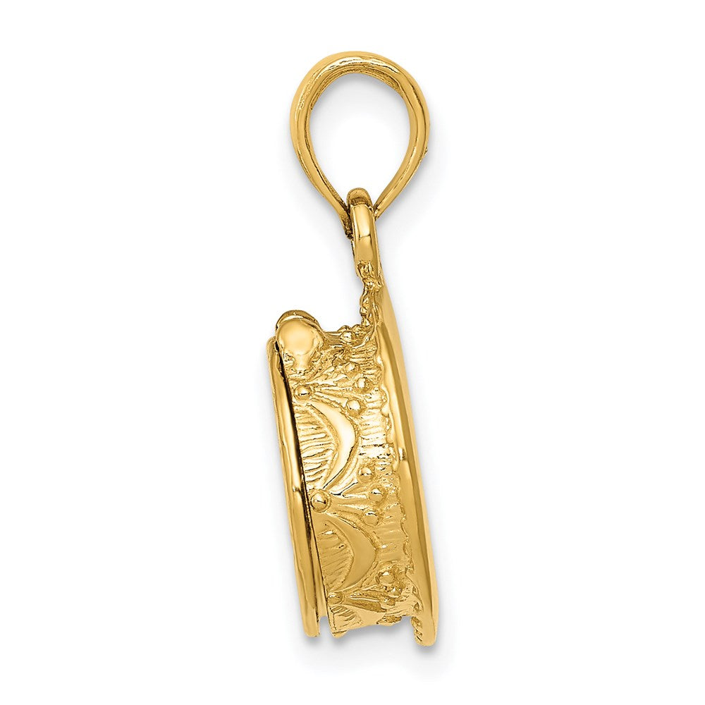 3-D Birthday Cake Opens with Enameled Candle Inside Pendant - WBC