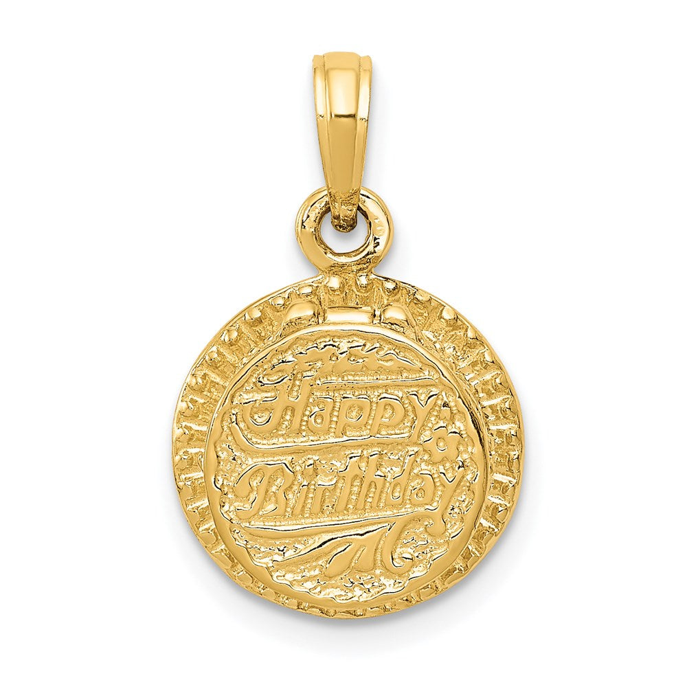 3-D Birthday Cake Opens with Enameled Candle Inside Pendant - WBC