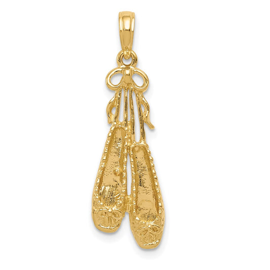 Solid Satin Polished Ballet Slippers Pendant - WBC