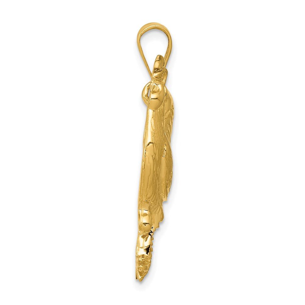 Solid Polished Open-Backed Rooster Pendant - WBC