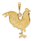 Solid Polished Open-Backed Rooster Pendant - WBC