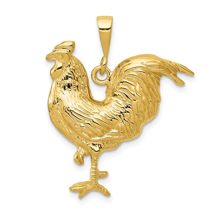 Solid Polished Open-Backed Rooster Pendant - WBC