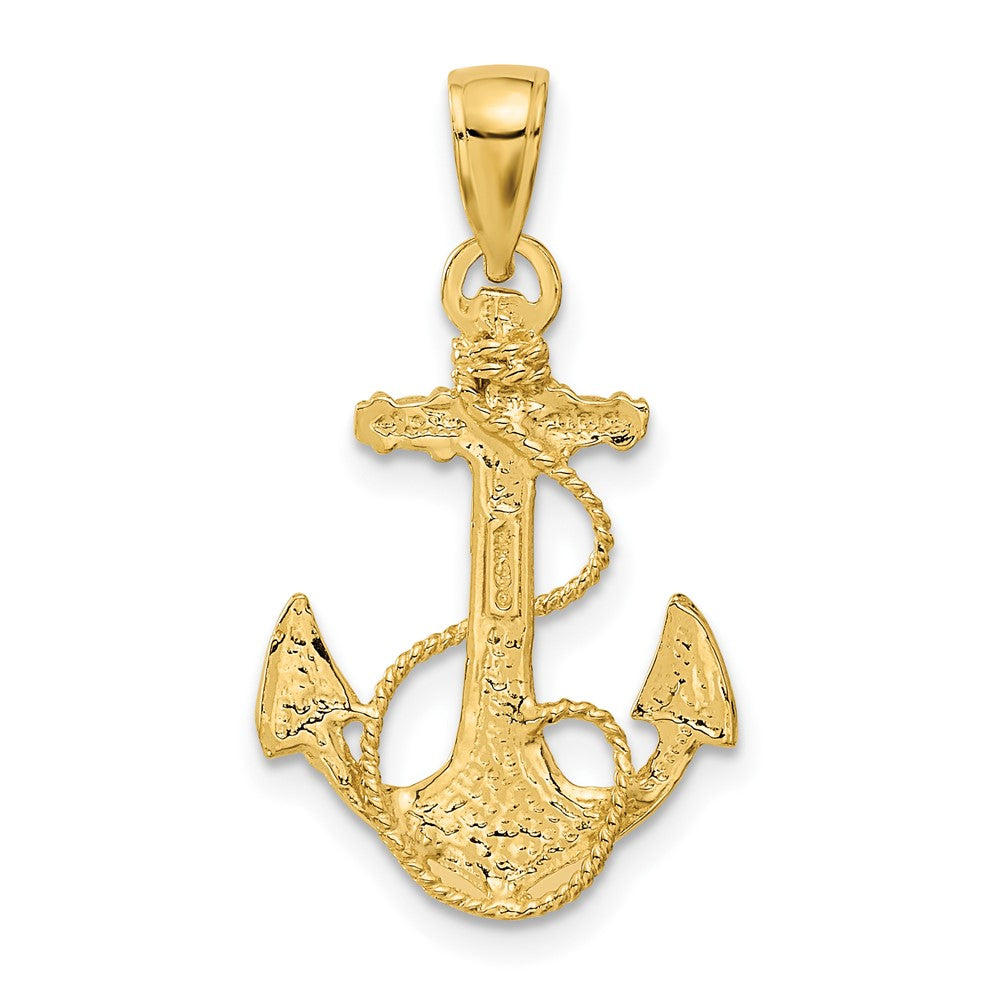 Solid Polished Anchor with Rope Pendant - WBC