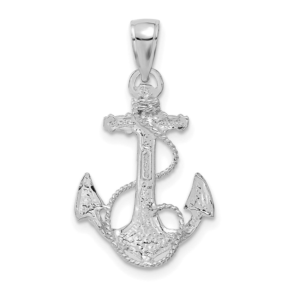 Solid Polished Anchor with Rope Pendant - WBC