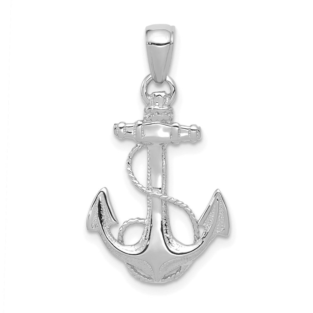 Solid Polished Anchor with Rope Pendant - WBC