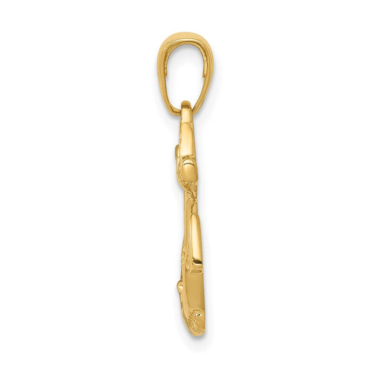 Solid Polished Anchor with Rope Pendant - WBC