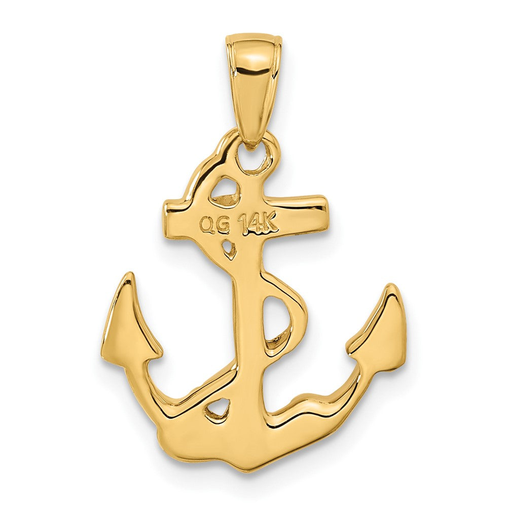 Solid Polished Anchor with Rope Pendant - WBC