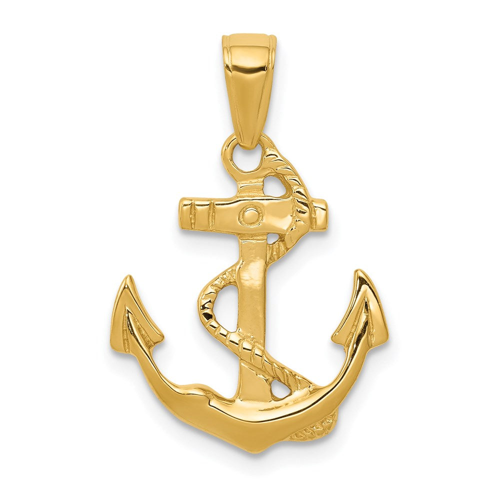 Solid Polished Anchor with Rope Pendant - WBC