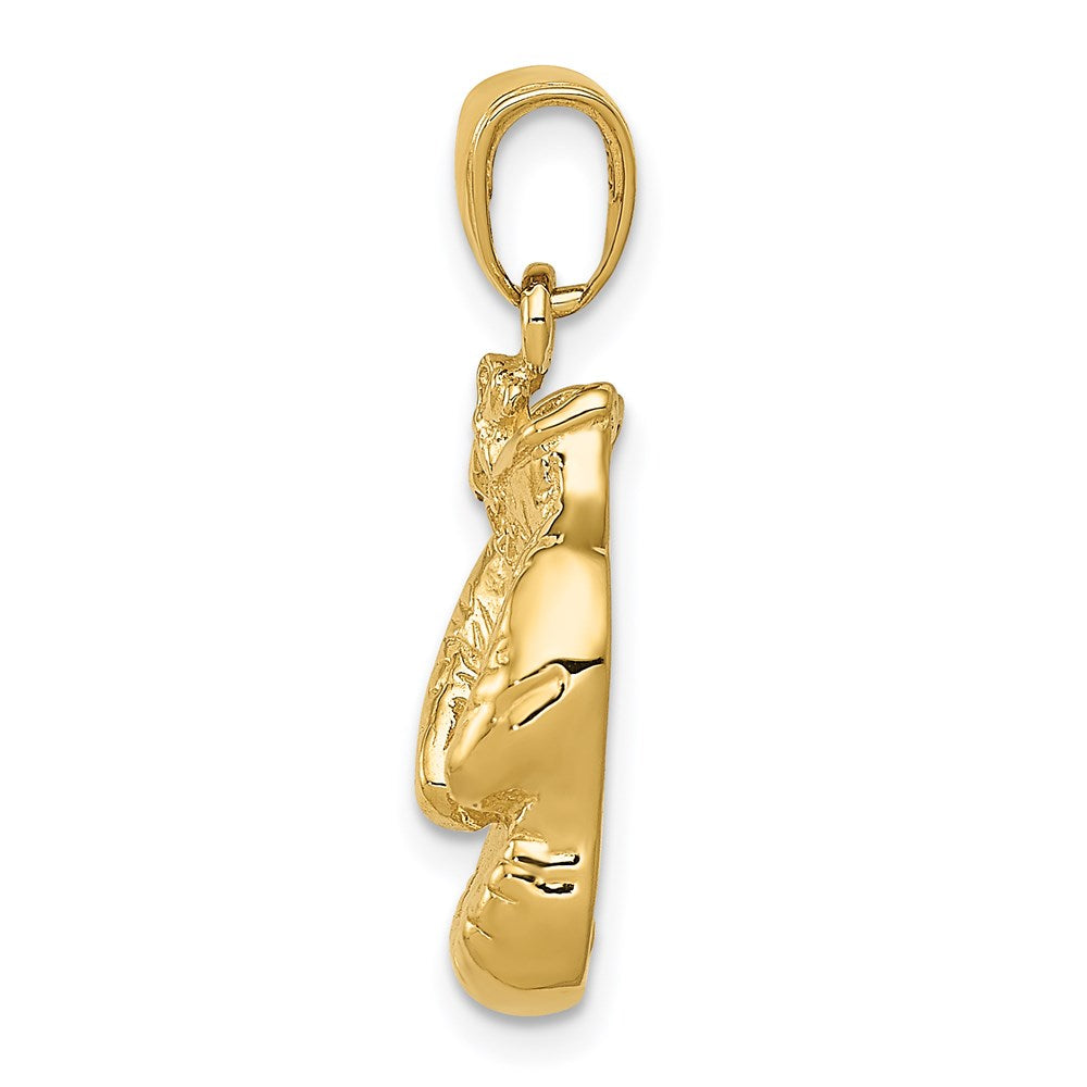 Solid Polished Open-Backed Boxing Gloves Pendant - WBC