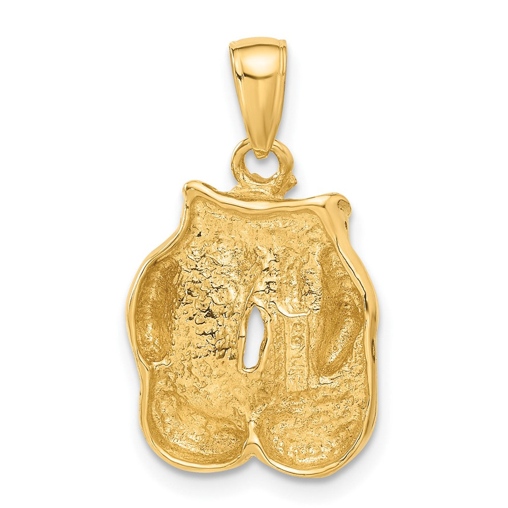 Solid Polished Open-Backed Boxing Gloves Pendant - WBC