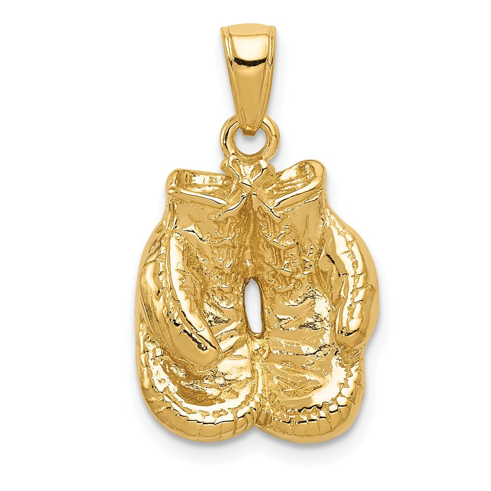 Solid Polished Open-Backed Boxing Gloves Pendant - WBC