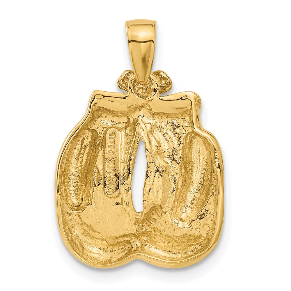 Solid Polished Open-Backed Boxing Gloves Pendant - WBC