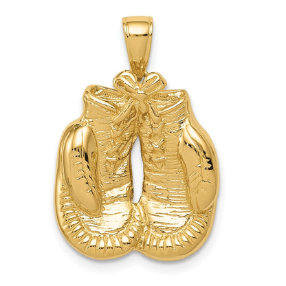 Solid Polished Open-Backed Boxing Gloves Pendant - WBC
