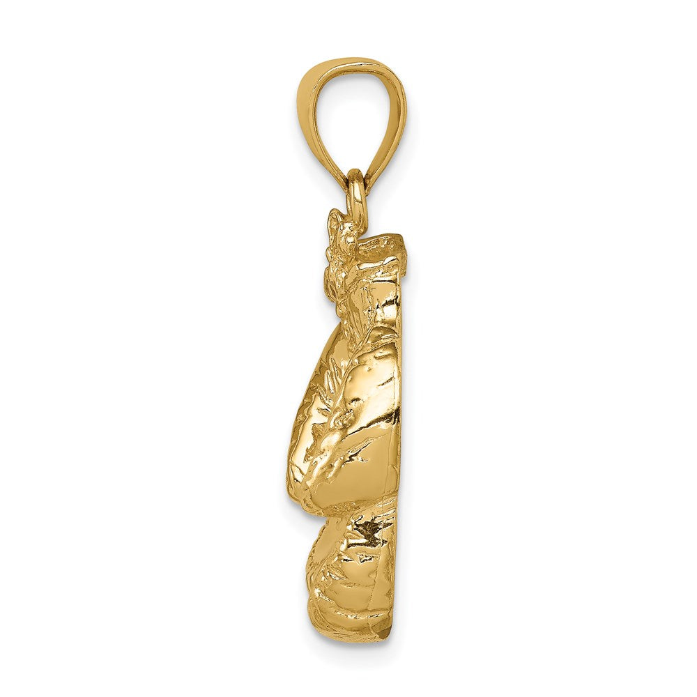 Solid Polished Open-Backed Boxing Gloves Pendant - WBC